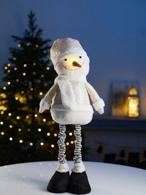 Фигура текстиль «Снеговик» 55-84 см, телескопические ножки, 1 LED, от батареек LR1130x3, свечение тёплое белое