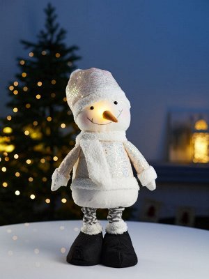 Фигура текстиль «Снеговик» 55-84 см, телескопические ножки, 1 LED, от батареек LR1130x3, свечение тёплое белое