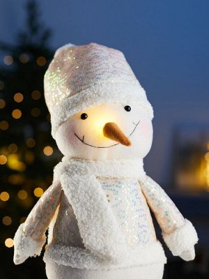 Фигура текстиль «Снеговик» 55-84 см, телескопические ножки, 1 LED, от батареек LR1130x3, свечение тёплое белое