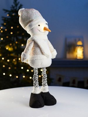 Фигура текстиль «Снеговик» 55-84 см, телескопические ножки, 1 LED, от батареек LR1130x3, свечение тёплое белое