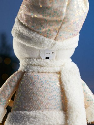 Фигура текстиль «Снеговик» 55-84 см, телескопические ножки, 1 LED, от батареек LR1130x3, свечение тёплое белое