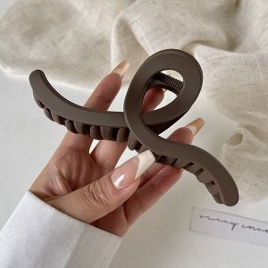 Заколка-краб для волос матовый Коричневый ПЕТЕЛЬКА, 11 см.