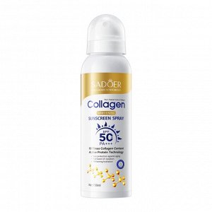 Солнцезащитный спрей для лица и тела с Коллагеном SPF50 Sadoer, 150 мл.