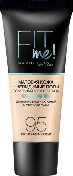 Maybelline Fit Me тональный крем матовая кожа + невидимые поры № 95 светло-фарфор.