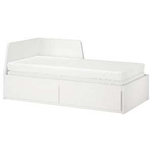 ФЛЕККЕ Каркас кровати-кушетки с 2 ящиками, белый, 80x200 см