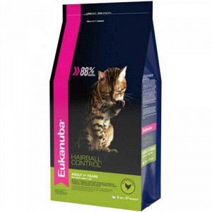 Eukanuba для кошек Hairball Control вывод шерсти Птица 2кг