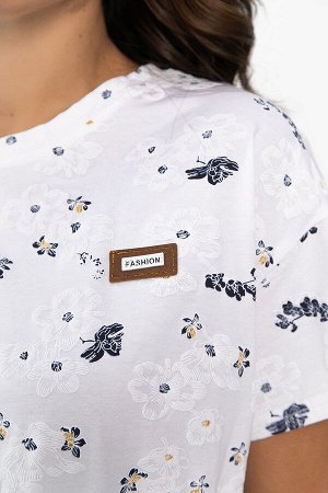 Футболка Мэнси (белая/цветы) Б14127-4М