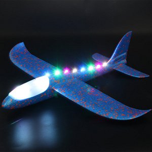 Самолет из пенопласта с LED лентой, 35 см