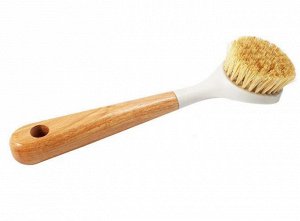 Щетка для мытья посуды и чистки с деревянной ручкой из бука