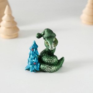 Фигурка полистоун «Зелёная змейка», 5x3x5 см, МИКС