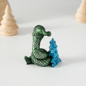 Фигурка полистоун «Зелёная змейка», 5x3x5 см, МИКС
