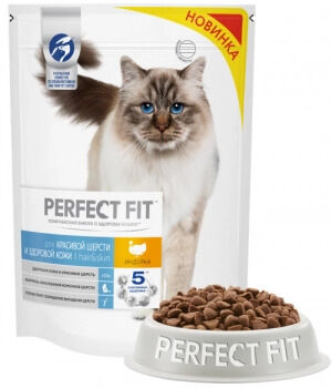 Perfect Fit для кошек для красоты кожи шерсти Индейка 650г