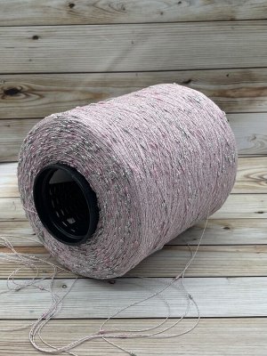 Пряжа для вязания 104 гр, Cosmo 75% хлопок 15% па 10% ме, узелковый люрекс  800м/100г Розовый
