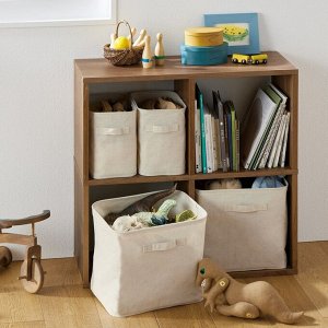 MUJI Polyester Linen Soft Box Medium Half - мягкий короб из полиэстера и льна, средний, половинный размер