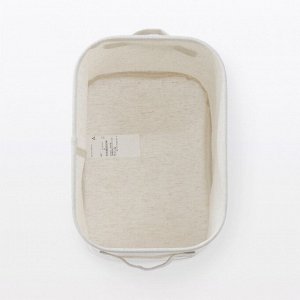 MUJI Polyester Linen Soft Box Medium Half - мягкий короб из полиэстера и льна, средний, половинный размер
