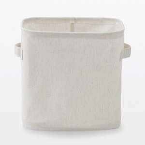 MUJI Polyester Linen Soft Box Medium Half - мягкий короб из полиэстера и льна, средний, половинный размер