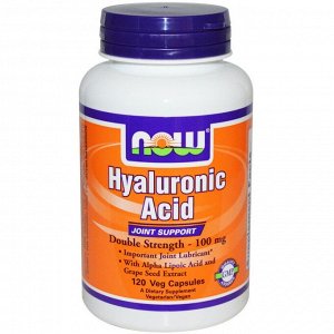 Гиалуроновая кислота NOW Hyaluronic Acid 100 мг - 60 капс