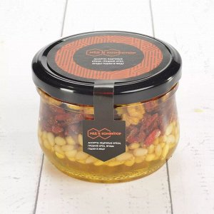 Ассорти: кедровые орехи, грецкий орех, ягоды годжи в меду 250 гр.