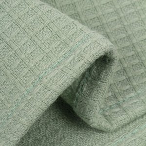 Простыня-плед 1.5-спальная, 150х200 см, вафельная ткань, 100% хлопок, Волшебная ночь, Полынь, однотонная