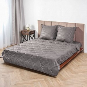 Постельное белье 2-сп, пр180х216, 2н70х70, одеяло 175х215, Майская ночь, полисатин, Грей