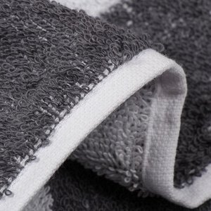 Полотенце банное 70х140 см, 100% хлопок, 450 г/м2, Полоска, Silvano, серое, Узбекистан
