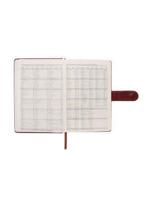 Ежедневник недатированный формат А5, с хлястиком, 112л, линия, пвх, Классика Коричневый