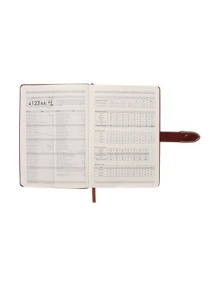 Ежедневник недатированный формат А5, с хлястиком, 112л, линия, пвх, Коричневый