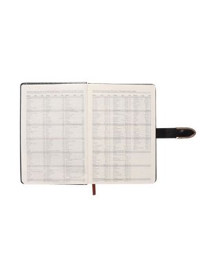 Ежедневник недатированный формат А5, с хлястиком, 112л, линия, пвх, Черный