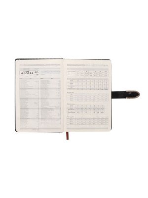 Ежедневник недатированный формат А5, с хлястиком, 112л, линия, пвх, Черный