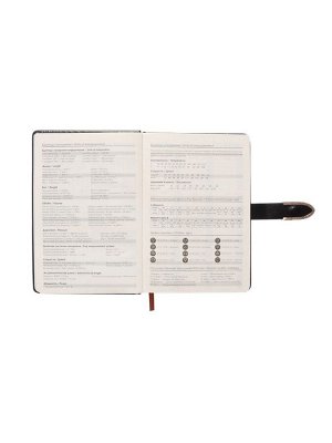 Ежедневник недатированный формат А5, с хлястиком, 112л, линия, пвх, Черный