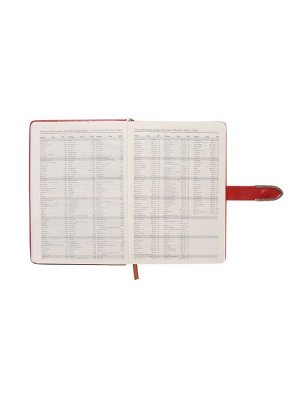 Ежедневник недатированный формат А5, с хлястиком, 112л, линия, пвх, Красный