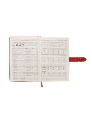 Ежедневник недатированный формат А5, с хлястиком, 112л, линия, пвх, Красный