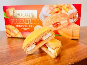 Lotte Choco Pie Premium mango tart 254g - Японский премиальный Чоко пай манговый тарт. 6шт