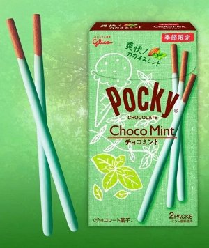 Pocky Choco Mint 65g - Японские палочки Поки мята и шоколад