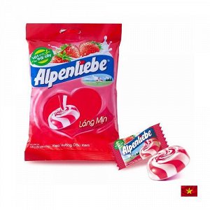 Alpenliebe Strawberry Caramel 123g - Конфеты Альпенлибе клубничная карамель