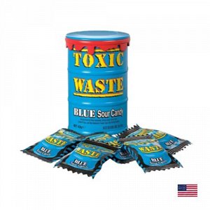 Toxic Waste Blue Drum 42g - Супер кислые конфеты Токсик в банке. Голубые