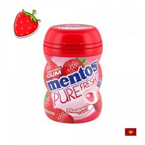 Mentos Pure Fresh Strawberry 61g - Жвачка Ментос свежесть клубники. С начинкой