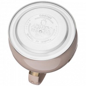 Чайник AGNESS Smoke Grey с капсульным термодном и индукционной совместимостью, нержавеющая сталь 18/10, 1 шт.