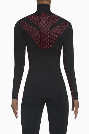 Топ Толстовка для фитнеса свободного кроя Inspire blouse 200 den черного цвета изготовлена из полностью непрозрачного, эластичного, корректирующего фигуру материала. Благодаря применению особой химиче
