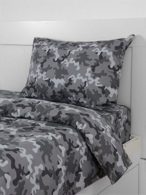 Постельное бельё 1.5-спальное «Этель» Military gray, бязь