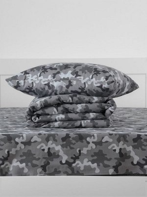 Постельное бельё 1.5-спальное «Этель» Military gray, бязь