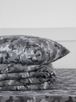 Постельное бельё 1.5-спальное «Этель» Military gray, бязь