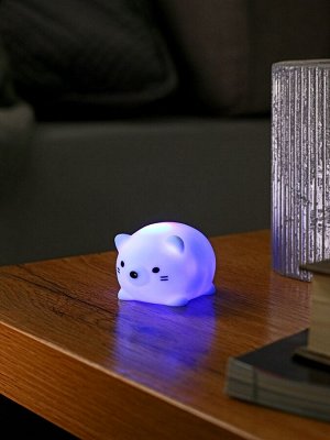 Фигурка светящаяся RISALUX «Толстопуз», LED-ночник, 2 Вт, LR44, голубой, 6x5x4 см