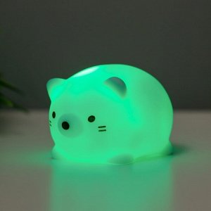 Фигурка светящаяся RISALUX «Толстопуз», LED-ночник, 2 Вт, LR44, голубой, 6x5x4 см