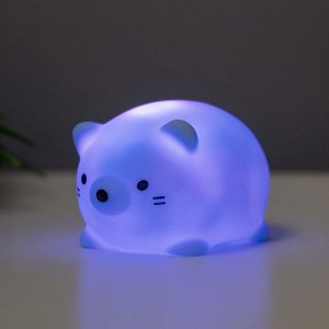 Фигурка светящаяся RISALUX «Толстопуз», LED-ночник, 2 Вт, LR44, голубой, 6x5x4 см