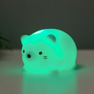 Фигурка светящаяся RISALUX «Толстопуз», LED-ночник, 2 Вт, LR44, голубой, 6x5x4 см