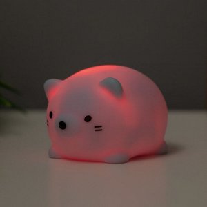 Фигурка светящаяся RISALUX «Толстопуз», LED-ночник, 2 Вт, LR44, голубой, 6x5x4 см