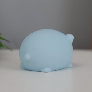Фигурка светящаяся RISALUX «Толстопуз», LED-ночник, 2 Вт, LR44, голубой, 6x5x4 см