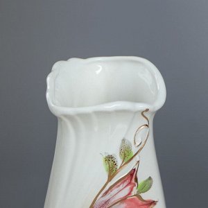 Ваза настольная "Весна", керамика, цветок, белая, 22 см