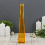 Ваза &quot;Стрелка&quot; четырехгранная, оранж. 29х5,5х5,5см,  0,2л